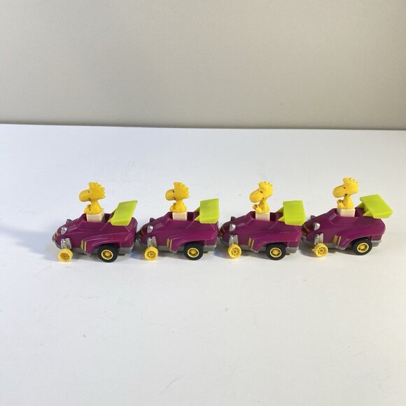 Vintage Peanuts Woodstock McDonald’s Happy Meal Cars Set of 4 - Picture 2 of 6
